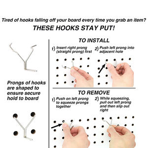 Juego de Ganchos Multifuncionales para Tablero de Herramientas, con Caja de Almacenamiento Metálica Reutilizable, para Organización del Hogar - Product Image 3