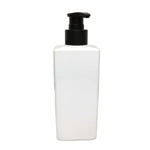 free sample OEM Flat shape PET plastic lotion shampoo bottle 300ml with PP lotion sprayer for hair shampoo