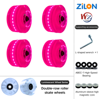 Patins à roulettes à double rangée à quatre roues 5832 mm, lumineux, silencieux, résistants à l'usure, coque en PU, PP, PVC, colorés, clignotants, pour enfants