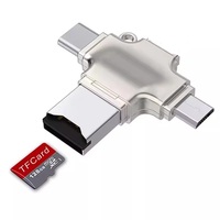 Lector de Tarjetas de Memoria 4 en 1 TF SD para Teléfono Android, Mac, PC, Cámara, Tipo C para IOS, Lector USB C Android, Lector Portátil