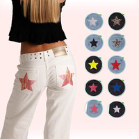 Jean blanc pour femme style ONE DILEMMA, coupe slim droite, motif étoile à cinq branches à rivets, mode urbaine espagnole, collection automne