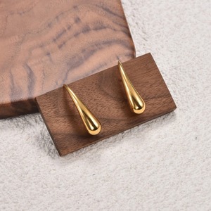 1 Paire de Boucles d'Oreilles Clous Goutte d'Eau en Acier Inoxydable Plaqué Or et Argent, Inoxydables, Polies, pour Femme, Accessoire de Bijouterie - Product Image 5