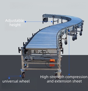 Stainless Steel Adjustable Flexible <strong>Telescopic</strong> Roller <strong>Conveyor</strong> New for Warehouse Loading &amp; Unloading - Product Image 4
