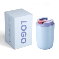 Mug Kopi Stainless Steel Dinding Ganda Kustom, Cangkir Perjalanan Vakum Terisolasi, Tutup Lipat Anti Bocor, Tumbler Portabel untuk Kantor dan Kegunaan Sehari-hari