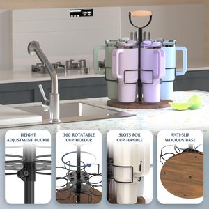 Organizador de Botellas de Agua Compatible con el Vaso Stanley de 40 oz con Asa, Portavasos Giratorio para Vaso Stanley con Pajita - Product Image 6