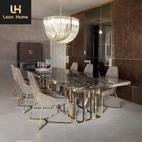 Ensemble de table et de chaises de salle à manger en marbre moderne, design de luxe, design de mode