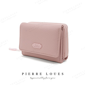 Pierre Loues Women's Mini Coin Purse Pink Solid Color Minimalist <b>Card</b> <b>Holder</b> <b>Wallet</b> Everyday Use - Product Image 3
