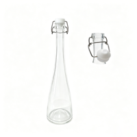 Bouteille en verre de 500 ml avec bouchon à bascule hermétique, distributeur d'huile d'olive et de vinaigre pour le stockage en cuisine, vin maison