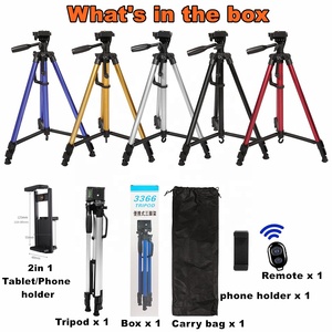Trépied professionnel en gros, trépied portable universel pour appareil photo, smartphone, tablette avec sac <span class=keywords><strong>de</strong></span> transport et télécommande - Product Image 5