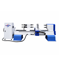Torno CNC de Doble Husillo y 4 Herramientas Jinan Mosencnc, Máquina de Torneado de Madera de Alta Velocidad para Columnas de Escaleras y Patas de Muebles