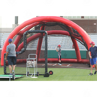 Cage de frappe gonflable commerciale, étanche et personnalisable, portable, pour football, baseball, tennis, filet de frappe pour baseball
