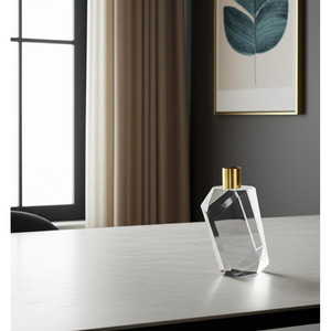 HMS 7 \ "Geo sfaccettato tavolo da tavolo a forma di candela trasparente e oro eleganti portacandele barattoli di candela - Product Image 1