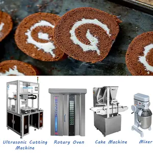 Altın tedarikçisi otomatik küçük kurabiye kesici makinesi kek üretim hattı kek yatırma makinesi