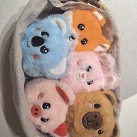 Ballon anti-stress en peluche animaux de dessin animé mignons de 7 cm, en fourrure de polyester hautement élastique, jouet rebondissant, cadeau d'anniversaire, unisexe