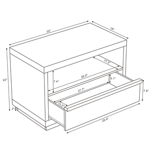 Nightstand In Whitewashed Oak Finish With <b>Open</b> Shelf And Drawer <b>Storage</b> For Bedroom Use - Product Image 2