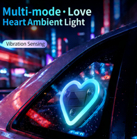 Lumière d'ambiance LED en forme de cœur pour fenêtre triangulaire de voiture, ajustement universel JYGD, modification intérieure, alimentation USB 5V