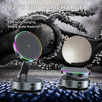 Support de chargeur de voiture sans fil flexible avec port Type-C - 15W, compatible iPhone et Android, bobine agrandie, contrôle intelligent de la température