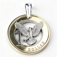 Colgante de Moneda de Dólar Irregular de Aleación de Zinc con Diseño de Águila, Moderno y Tradicional, para Coleccionistas de Arte, Pin de Élite TWEP-0011