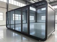 Cabine de jardin en verre pour 2 personnes, bureau extérieur, studio insonorisé, cabine de réunion avec ventilation, pod acoustique préfabriqué pour le travail