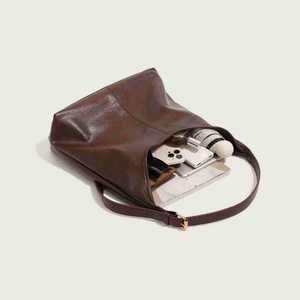 Women's High Quality Soft PU Leather Crossbody Tote <b>Bag</b> Retro <b>Large</b> Capacity <b>Zip</b> Closure Easy Match Design-Two Pieces Included - Product Image 1