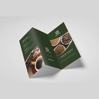 Impression de brochures pliées en trois couleurs personnalisées, menu de restaurant, café, hôtel, dépliant pliable avec votre logo