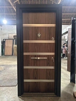 Porte de sécurité en métal turque, entrée résidentielle de luxe, double porte en bois et acier blindée, porte de sécurité turque, porte turque