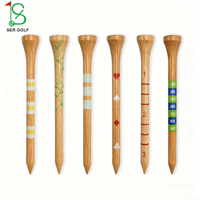 Tees de golf en bambou personnalisés avec boîte de rangement personnalisée, lot de 20/50/100