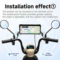 Lecteur multimédia portable pour moto BQCC 10,26'' IPS IP67 avec écran tactile, Carplay sans fil, Android Auto, Bluetooth intelligent, appels mains libres, GPS, navigation, stéréo