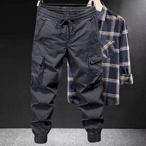 <span class=keywords><strong>Pantalon</strong></span> décontracté tendance pour homme, taille haute, respirant, couleur unie, en polyester/coton, idéal printemps-automne - Product Image 5