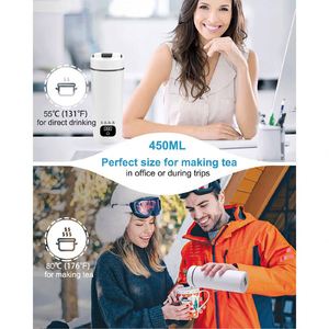 450ml Digital Portable Kettle Travel Electric Mini Thermos Fast Water Boiler Bottle Type C Keep Warm Heating Water Bottle - Product Image 6