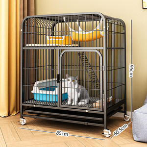 Rumah Kucing Logam Ukuran Besar yang Dapat Disesuaikan (OEM/ODM), Berbagai Model Kandang Kucing Indoor dengan Roda dan Baki - Product Image 6