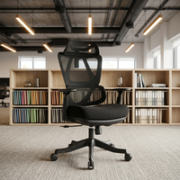 Chaise de bureau ergonomique extensible en maille, design moderne, fonction massage, structure en nylon, mouvement basculant, tissu confortable