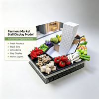 Modèle de stand de marché fermier personnalisé pour l'exposition de légumes frais
