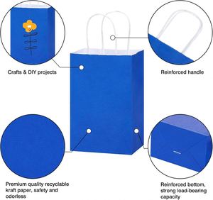Sac en papier kraft personnalisé avec logo, recyclable, avec poignée, pour vêtements, cadeaux, aliments, emballage et stockage pour les expositions - Product Image 2