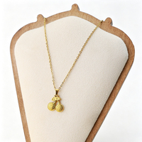 Vintage waterdichte 18K vergulde roestvrijstalen kersen hanger, delicaat fruitvormig bedelketting, modieus dames sieraden cadeau