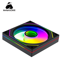 Ventilateur de boîtier ARGB noir AntarcChill 120 mm, roulement fluide PWM, haute pression statique, ventilateur de refroidissement PC, dissipateur thermique en plastique, PC Gaming