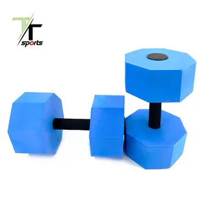 Barato preço china equipamento de fitness treinamento natação água logotipo personalizado de plástico eva cabeça redonda espuma dumbbell