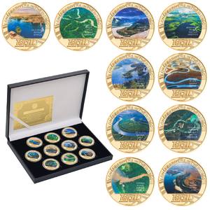 Colección de Monedas de Aleación de Zinc Chapadas en Oro del Desafío de las Diez Mejores Ríos Más Largos del Mundo al por Mayor - Product Image 3
