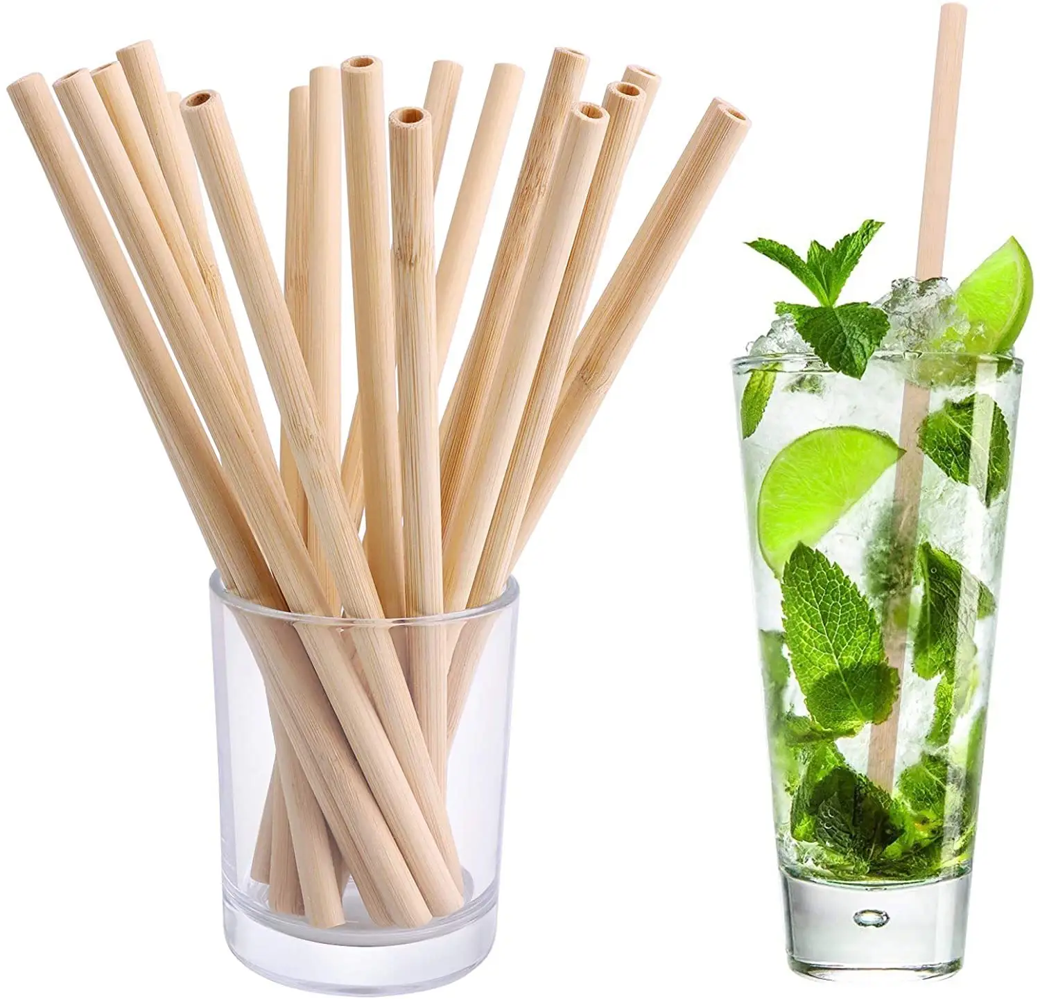 hot sale natural organic bamboo straw eco friendly 100% Natural Biodegradable Minor Caliber 20cm Reusable Straws