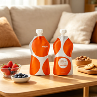 Pochette souple personnalisée en plastique réutilisable de qualité alimentaire avec bec verseur pour lait, gelée, boissons, alimentation bébé, emballage alimentaire en plastique 50ml 100ml 150ml