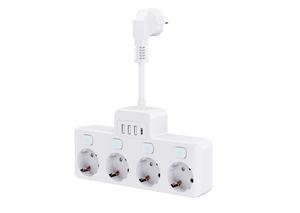 ปลั๊กพ่วงป้องกันไฟกระชากแบบโมเดิร์นของสหภาพยุโรป พร้อมพอร์ต USB 3 ช่อง และเต้ารับ AC 4/5 ช่อง ปรับเปลี่ยนได้ มาตรฐานปลั๊ก EU - Product Image 6