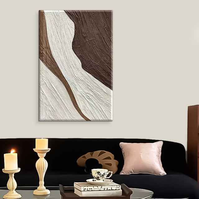 Pure Hand-Painted Style Fabric Texture Oil on Canvas Decorative Sofa Living Room Background Porch Corridor Aisle Decor