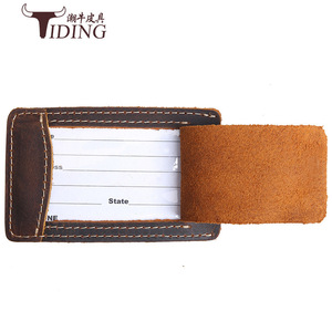 ป้ายติดกระเป๋าเดินทางหนังแท้ Tiding สีน้ำตาลเข้ม หนังวัวแท้ ทนทาน ใช้สำหรับใส่บอร์ดดิ้งพาส - Product Image 3