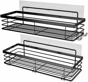Cesta de <span class=keywords><strong>ducha</strong></span> <span class=keywords><strong>sin</strong></span> perforación, estante de <span class=keywords><strong>ducha</strong></span> autoadhesivo, organizador de pared a prueba de polvo, 2 piezas - Product Image 3