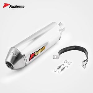 Prix de gros Forsound Factory 2018-2021 <span class=keywords><strong>KTM</strong></span> <span class=keywords><strong>Duke</strong></span> 390 RC390 Silencieux d'échappement de course style flèche en acier inoxydable noir - Product Image 2