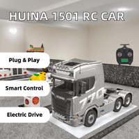 HUINA 1501 pour SCANIA Camion Télécommandé en Alliage 1/18, Remorque Sous Licence 770S, Voiture RC 2.4G Juguetes, Chargeur Inclus