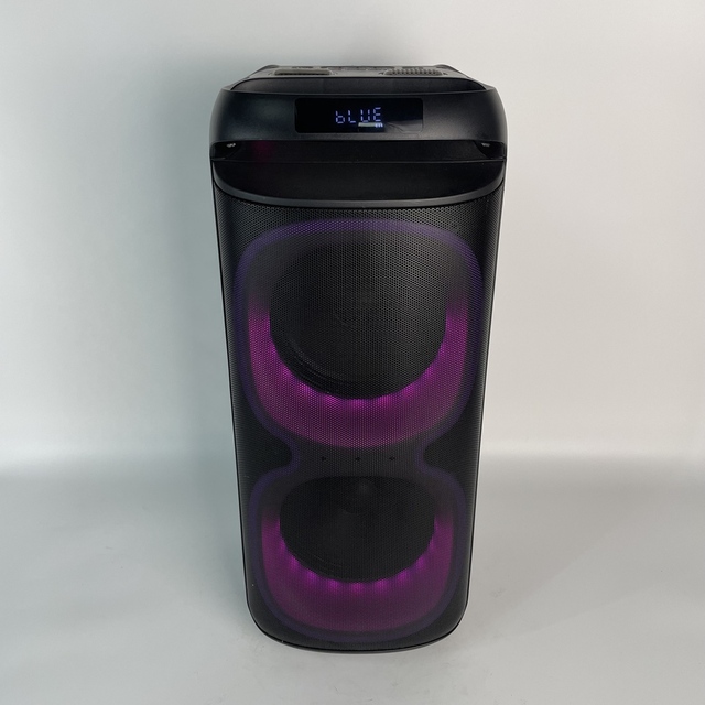 Wholesale Dual 8 Inch Portable Party Speaker with Wireless Microphone LED Light TWS Karaoke Speaker