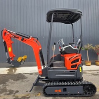 Mini-excavatrice hydraulique sur chenilles de 1,8 tonne avec cabine, excavatrice compacte pour projets résidentiels et de petite envergure (certifiée CE)
