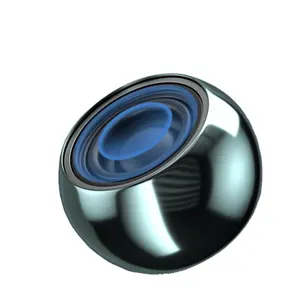 Mini enceinte bluetooth 5.0, haut-parleur portable sans fil, de couleur, aluminium métallique, maille d'extérieur, petit format, forme ronde, pour ordinateur