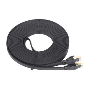 Cable de Red Ethernet Plano Cat8 de 25 Metros, Blindado FTP, Cobre 30AWG, Delgado, 100m para Exteriores, con Conectores RJ45 Chapados en Oro, ROHS 8P8C - Product Image 1